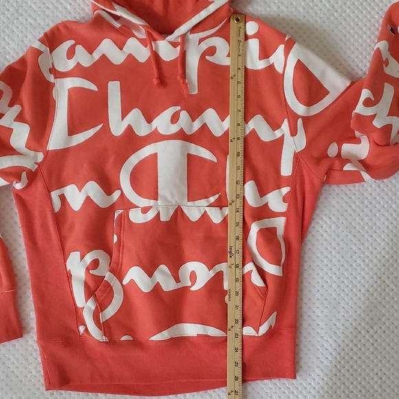 Champion Reverse Weave Coral Hoodie Medium - Picture 3 of 7